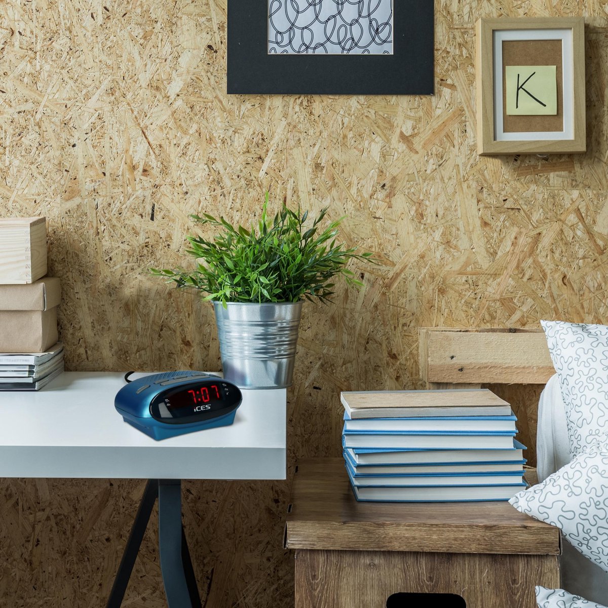 Lenco Fm Wekkerradio Ices Icr-210 Blue - Blauw