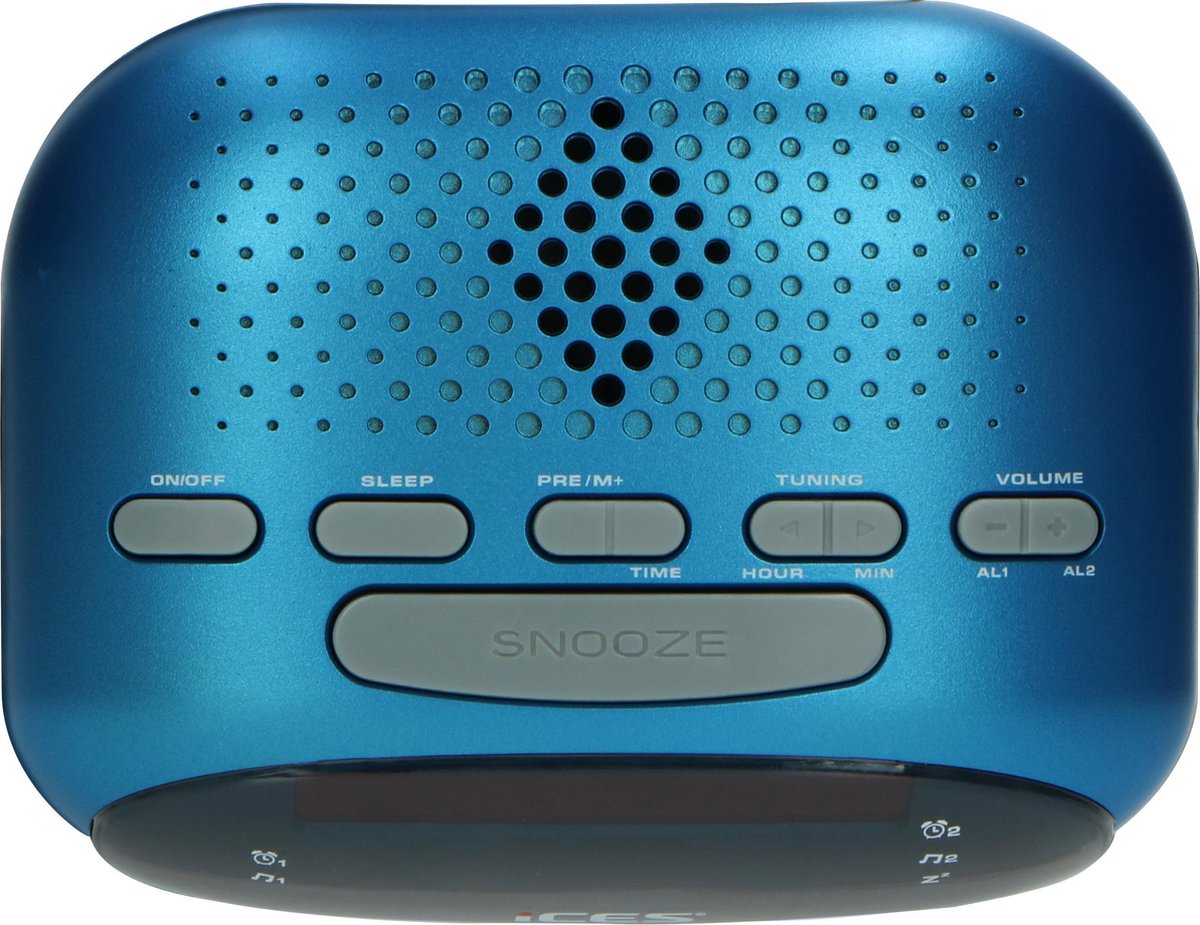 Lenco Fm Wekkerradio Ices Icr-210 Blue - Blauw