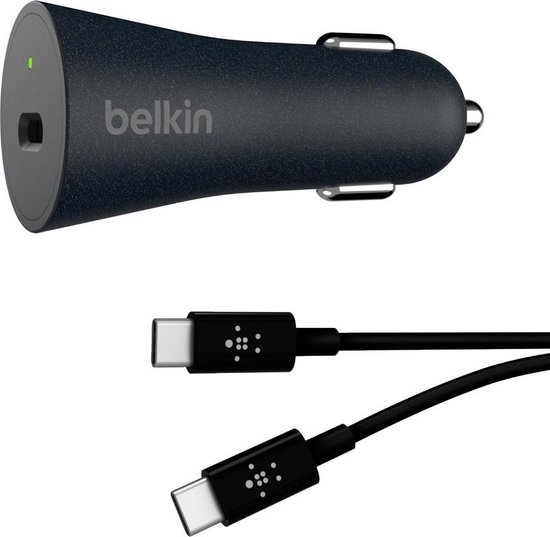 Belkin Quick Charge 4+ Usb-c Car Charger + Usb-c Naar Usb-c Kabel