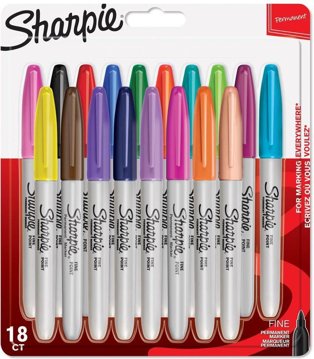 Sharpie Fine Set á 18 Stuks.