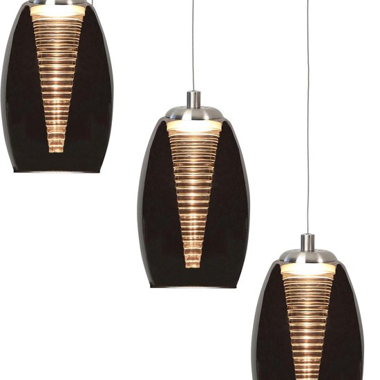 Highlight Hanglamp Nebula 5 Lichts Ø 35 Cm Rook Glas - Silver