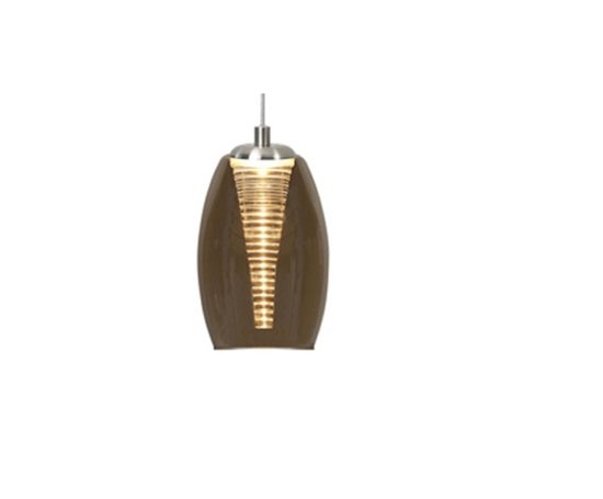 Highlight Hanglamp Nebula 5 Lichts Ø 35 Cm Amber Glas - Silver