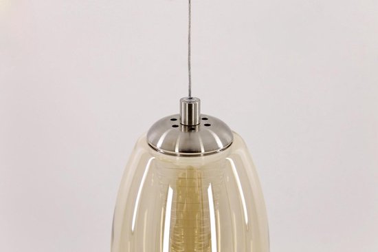Highlight Hanglamp Nebula 5 Lichts Ø 35 Cm Amber Glas - Silver