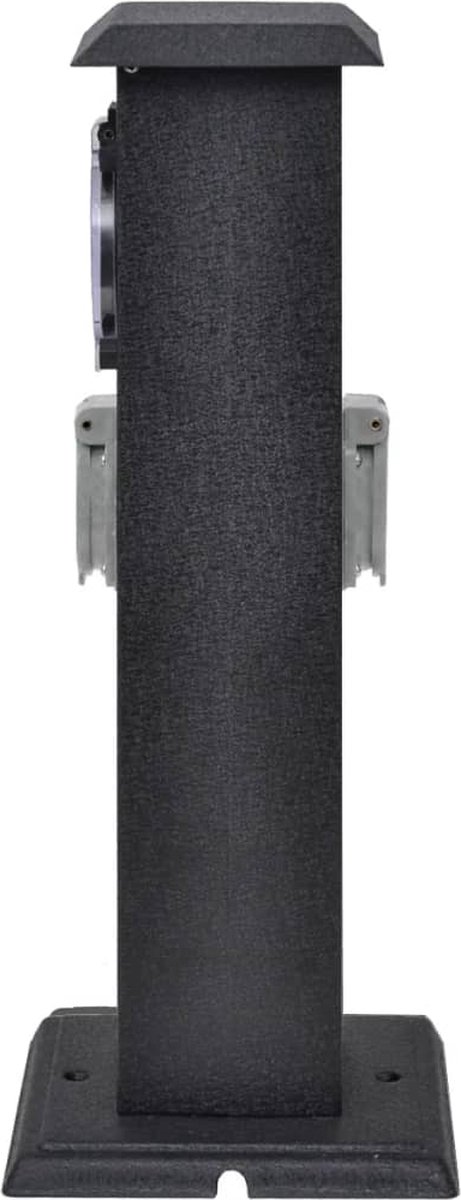 Buitenstopcontact Op Zuil Met Tijdschakelaar - Zwart