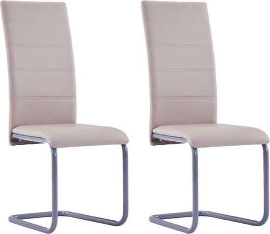 Vidaxl Eetkamerstoelen 2 St Kunstleer Cappuccino - Beige