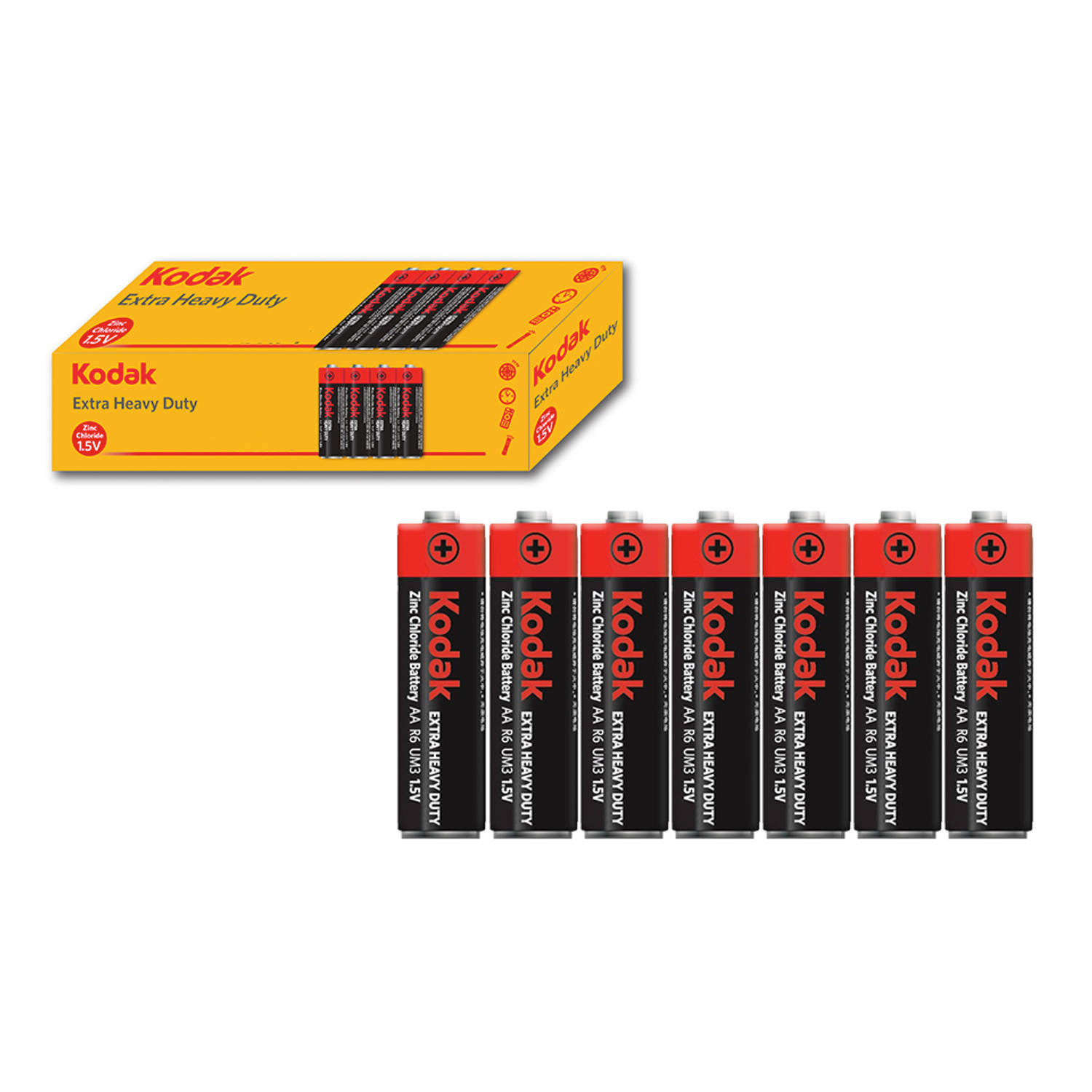 Kodak Extra Heavy Duty Batterijen - 60 Stuks - Aa