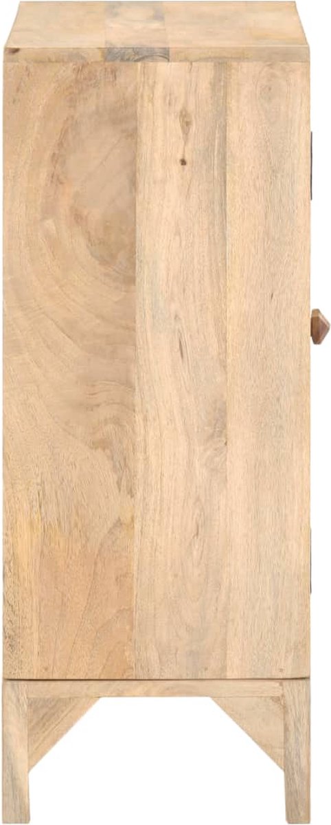 Vidaxl Dressoir 80x30x73 Cm Massief Mangohout En Natuurlijk Riet - Bruin