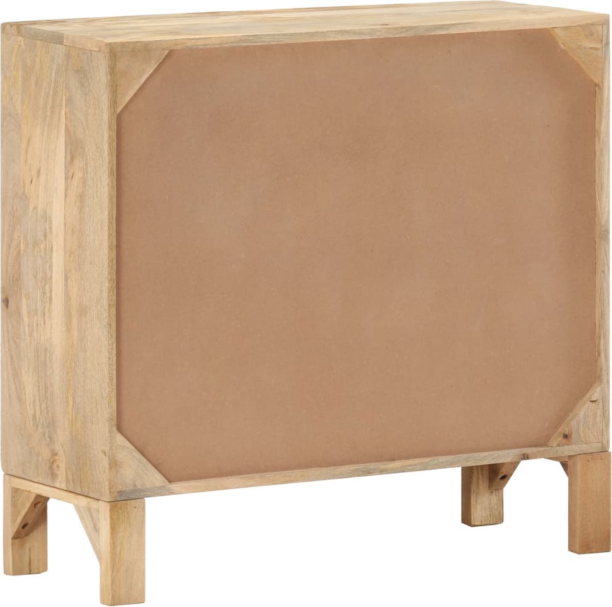 Vidaxl Dressoir 80x30x73 Cm Massief Mangohout En Natuurlijk Riet - Bruin