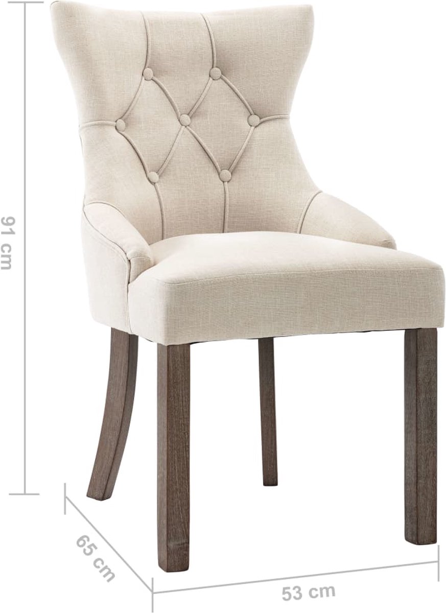 Vidaxl Eetkamerstoelen 4 St Stof - Beige