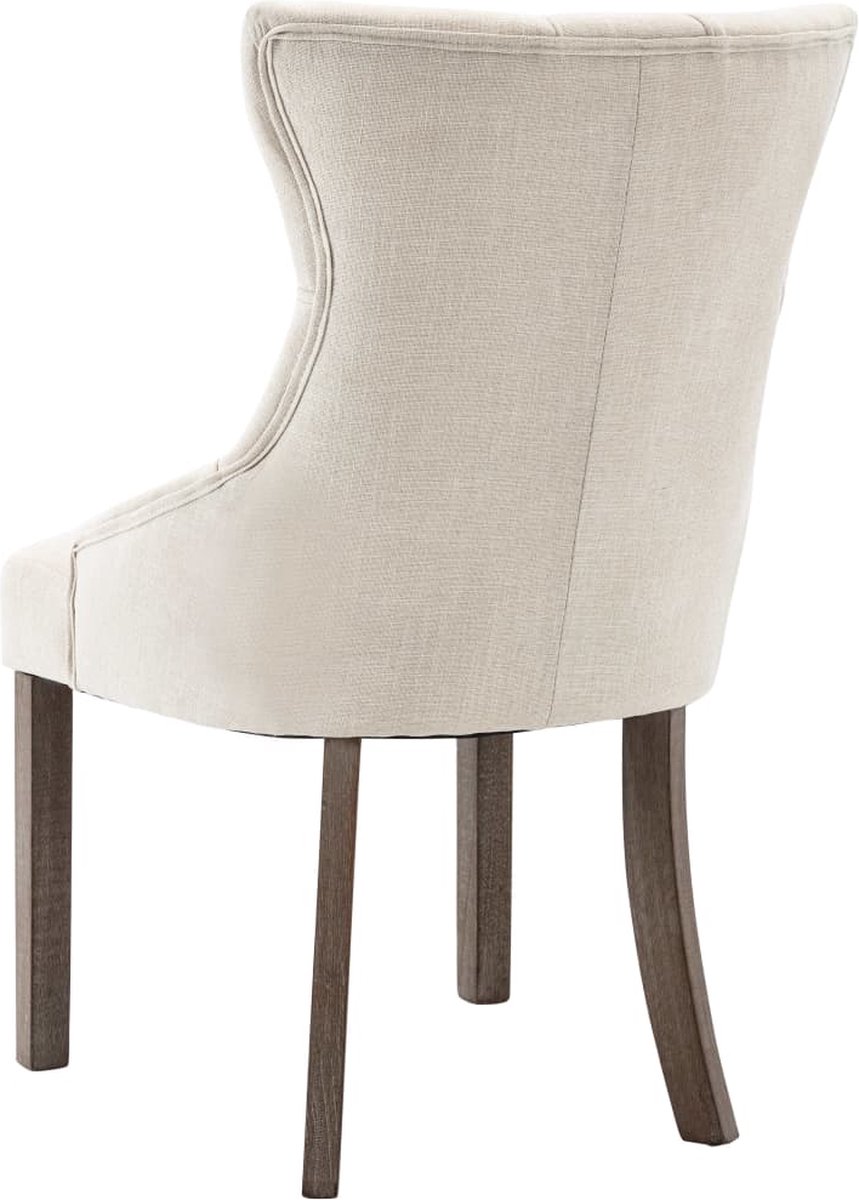 Vidaxl Eetkamerstoelen 4 St Stof - Beige
