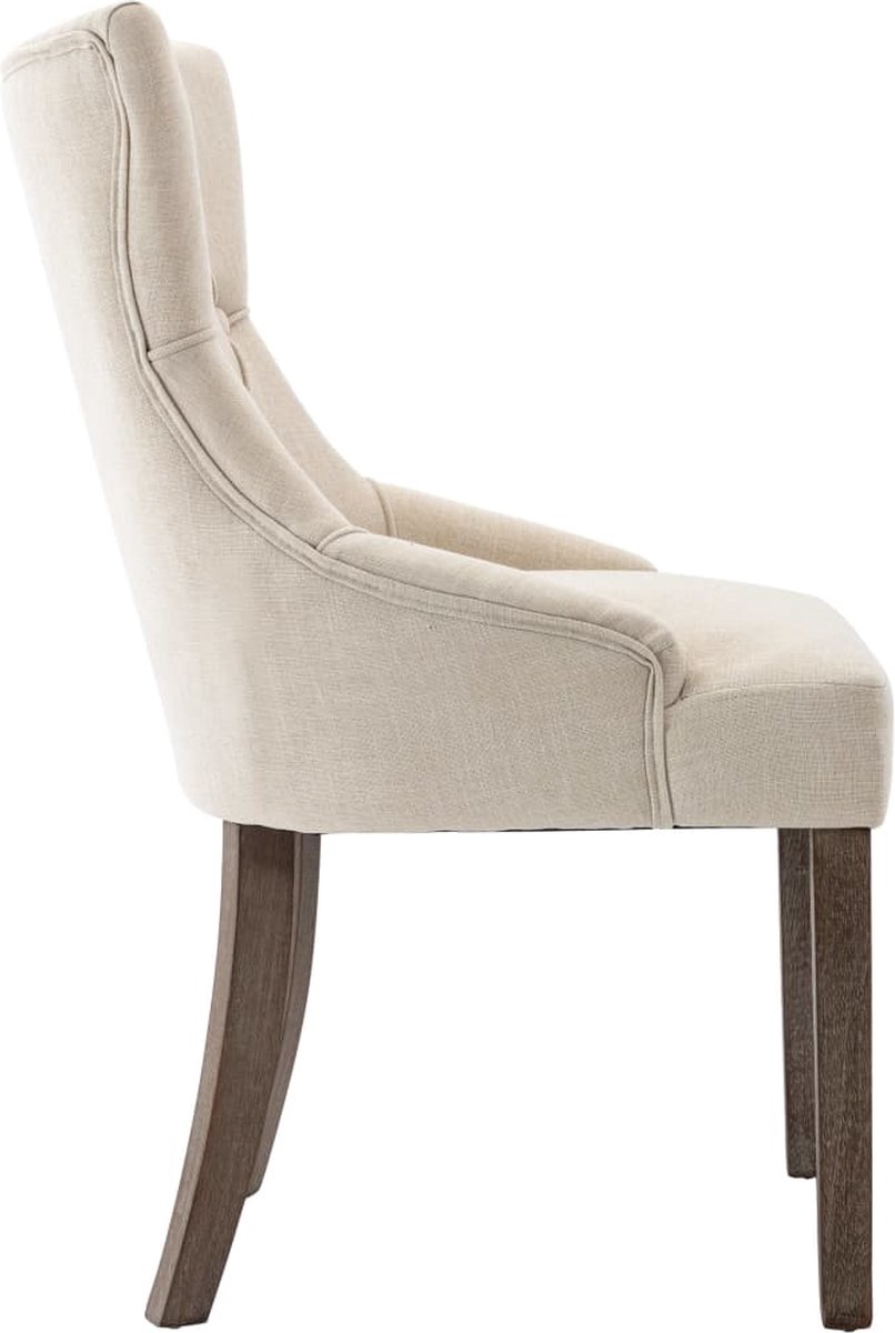 Vidaxl Eetkamerstoelen 4 St Stof - Beige