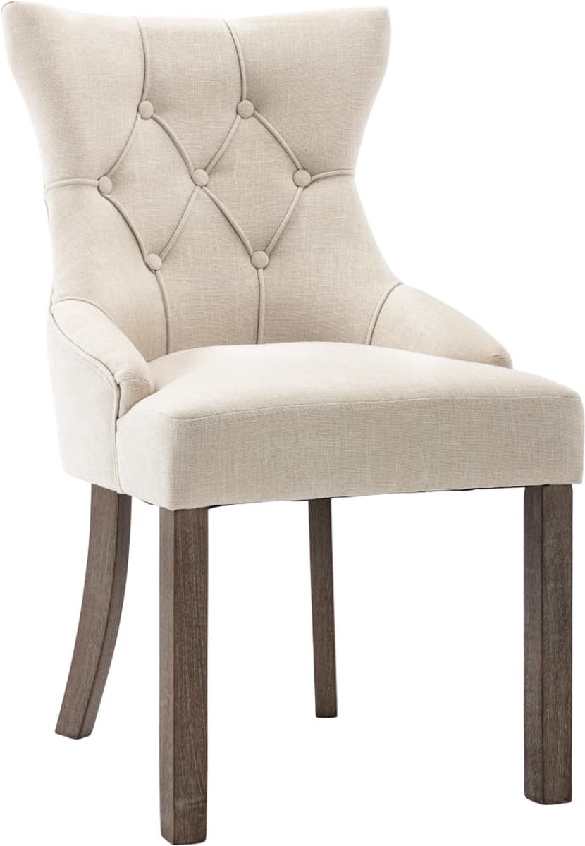 Vidaxl Eetkamerstoelen 4 St Stof - Beige
