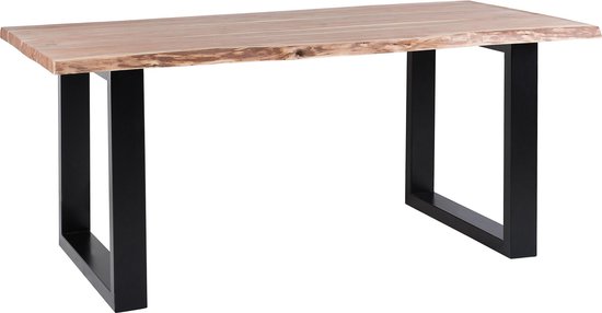 Beliani Heby Eettafel Acaciahout 94 X 180 Cm - Bruin