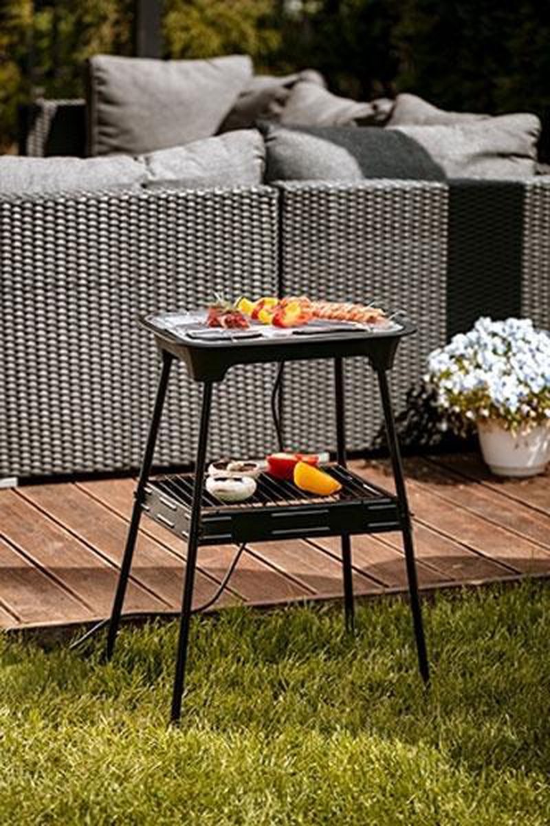 Adler Ad 6602 - Elektrische Barbecue - 2000 Watt - - Zwart
