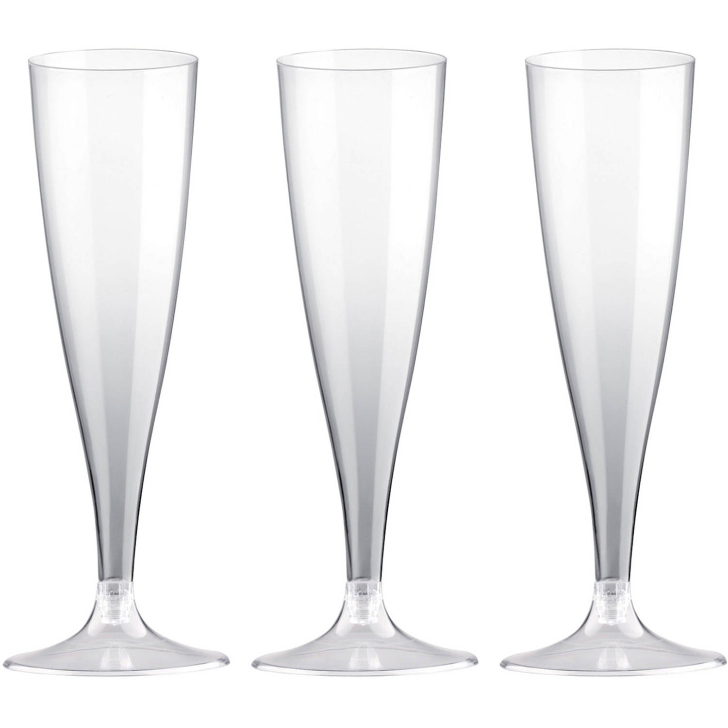 Santex 10x Transparante/transparante Champagne Glazen/flutes 14 Cl/140 Ml Van Kunststof - Champagneglazen