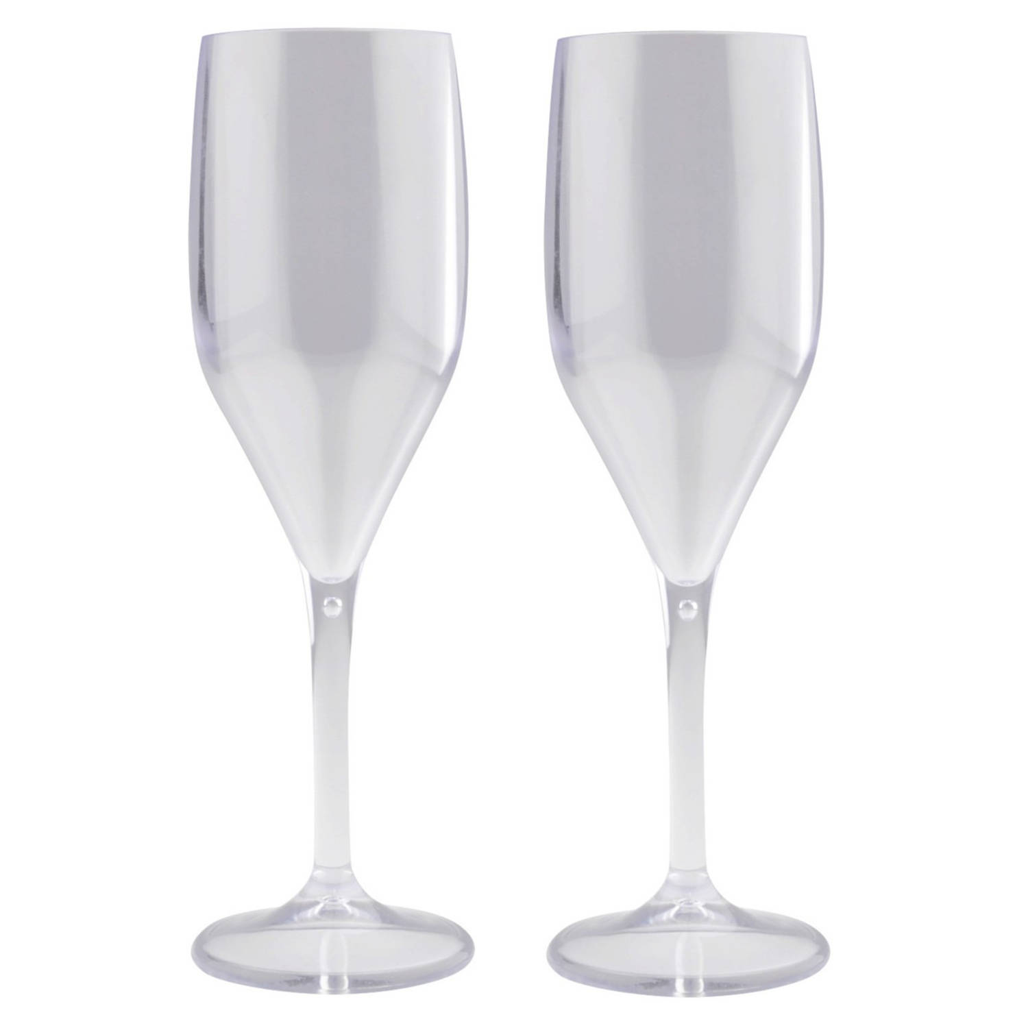 Santex Set Van 6x Stuks Champagne/prosecco Flutes Glazen Transparant 150 Ml Van Onbreekbaar Kunststof - Champagneglazen