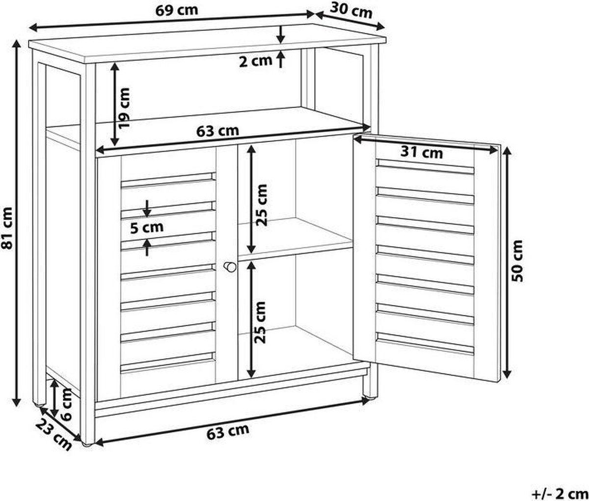 Beliani Vilseck - Dressoir-donkere Houtkleur-vezelplaat - Bruin