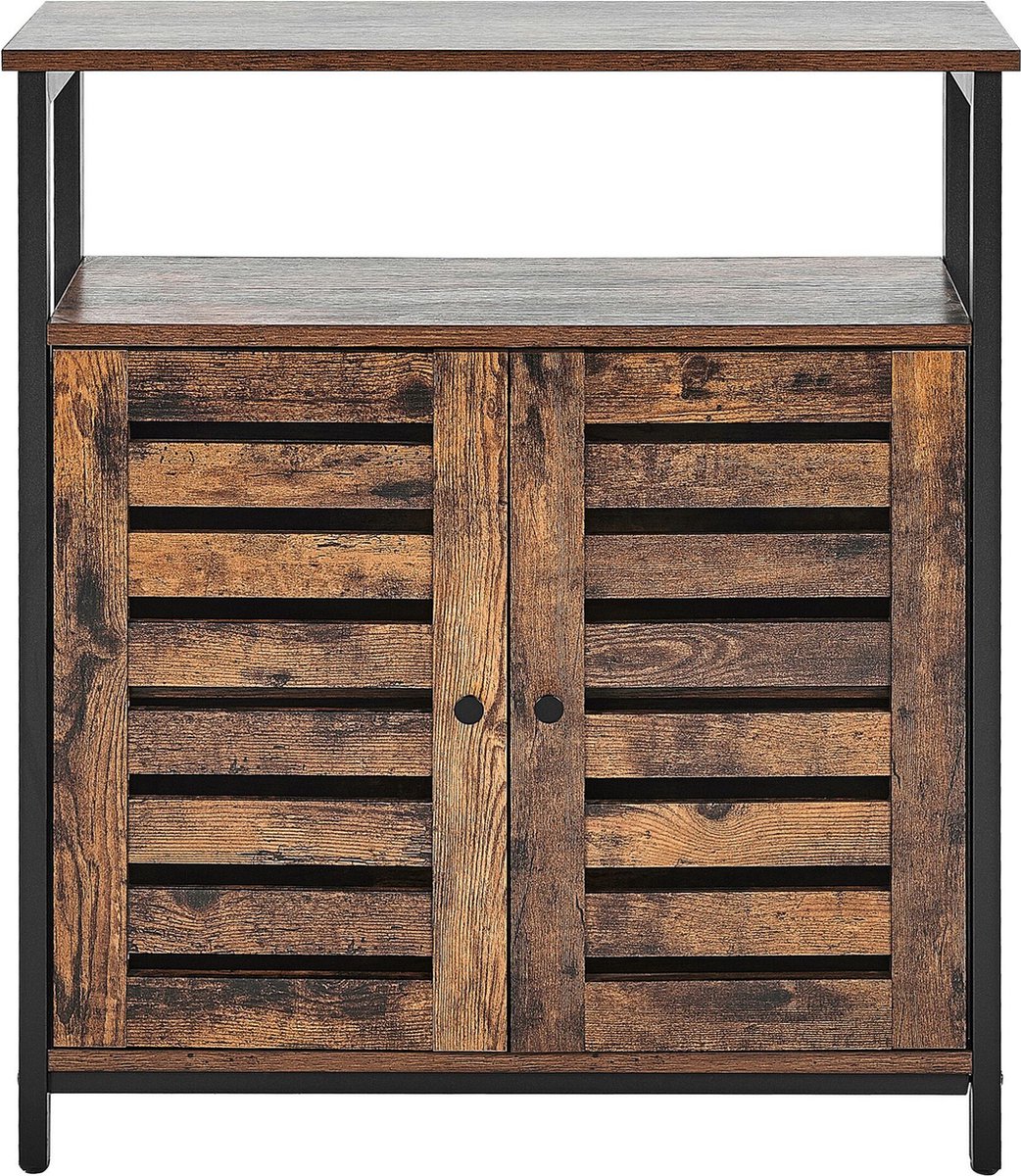 Beliani Vilseck - Dressoir-donkere Houtkleur-vezelplaat - Bruin
