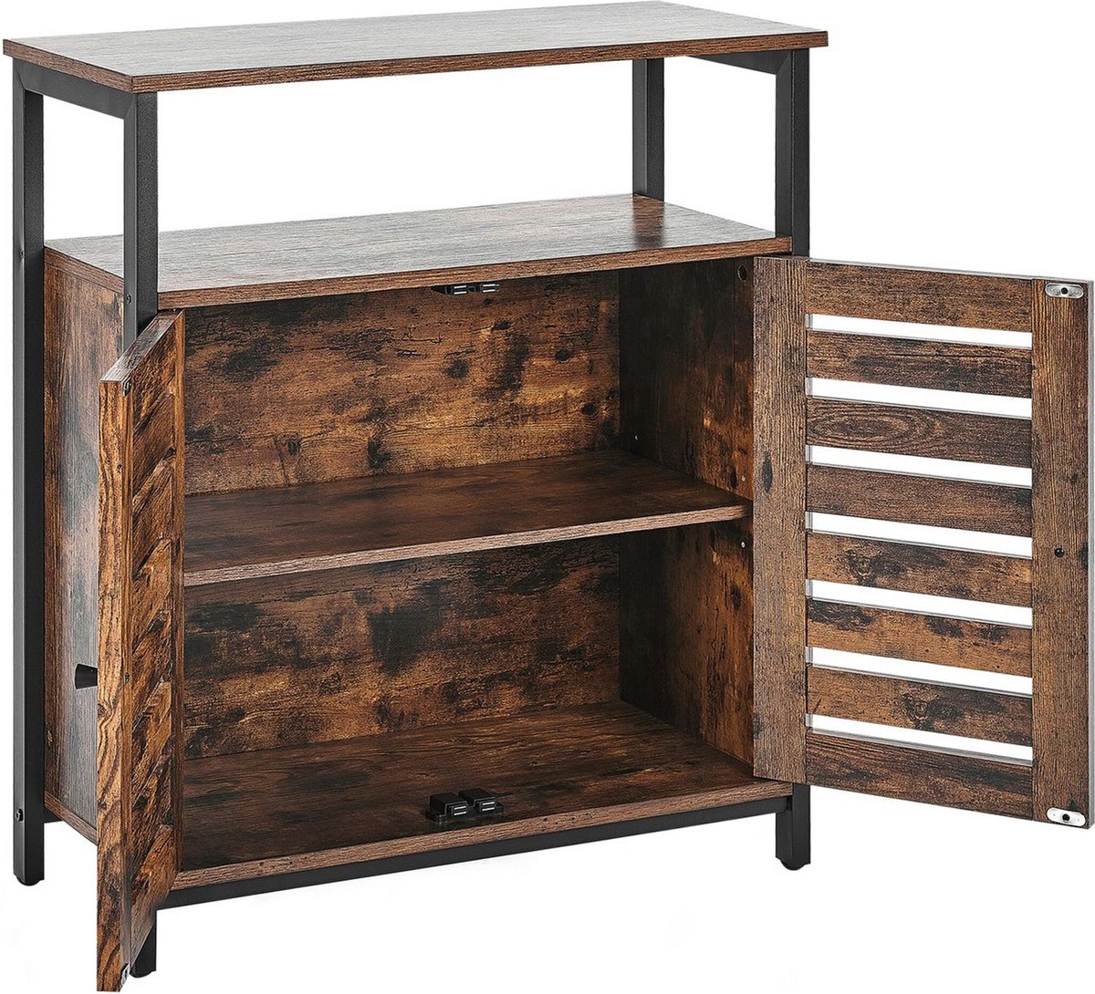 Beliani Vilseck - Dressoir-donkere Houtkleur-vezelplaat - Bruin