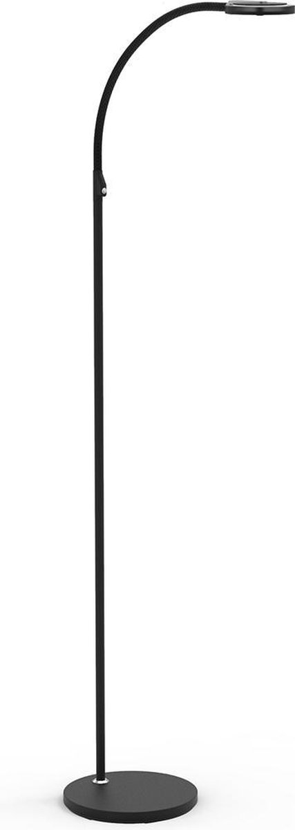 Steinhauer Turound Staande Lamp - Leeslamp - Buigbare Leesarm - Incl. Led - Dimmer - Met Glas - Zwart