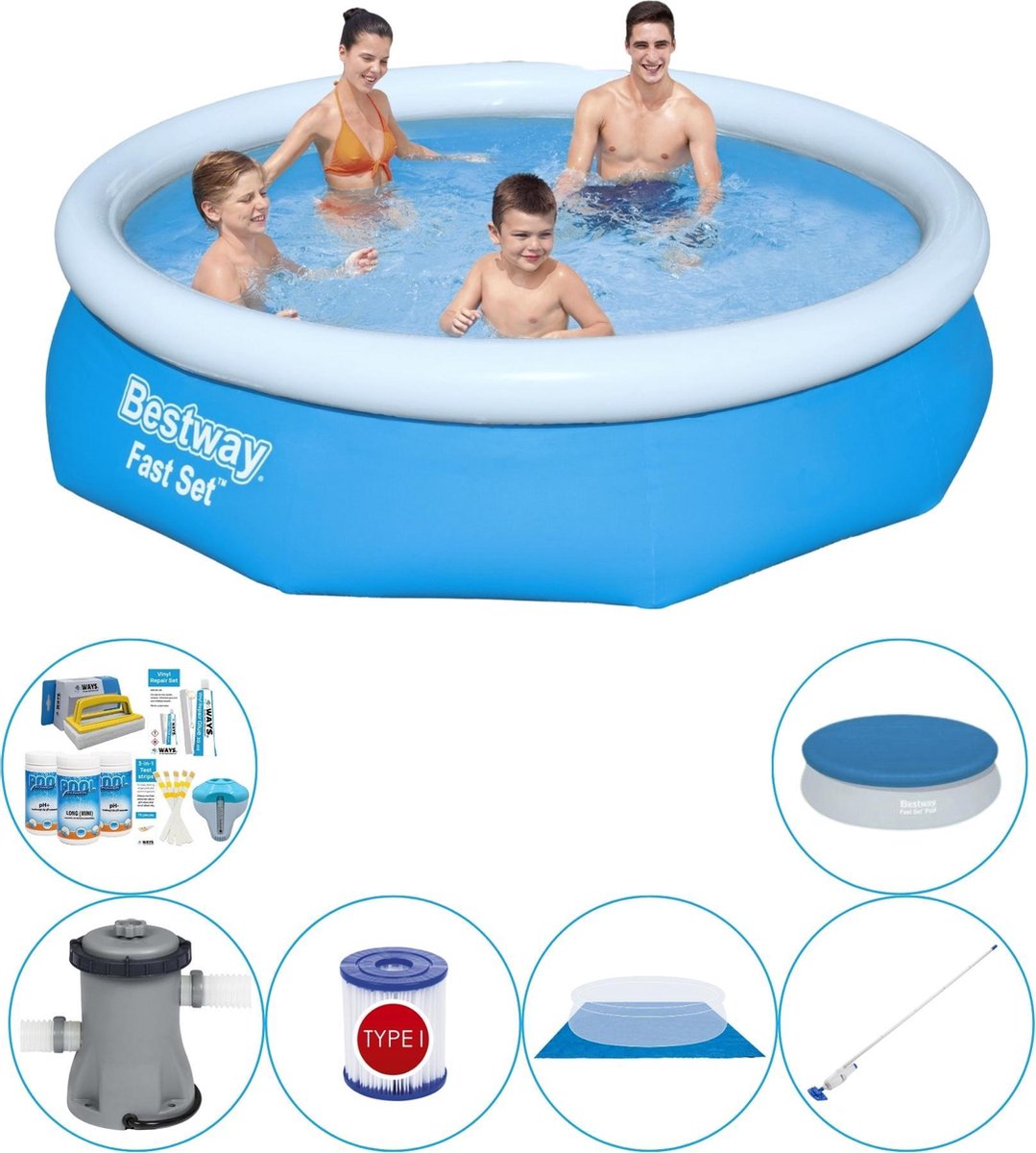 Bestway Fast Set Rond 305x76 Cm - Zwembad Super Deal - Blauw