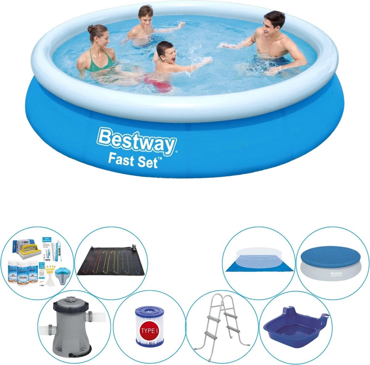 Bestway Fast Set Rond 366x76 Cm - Zwembad Deal - Blauw