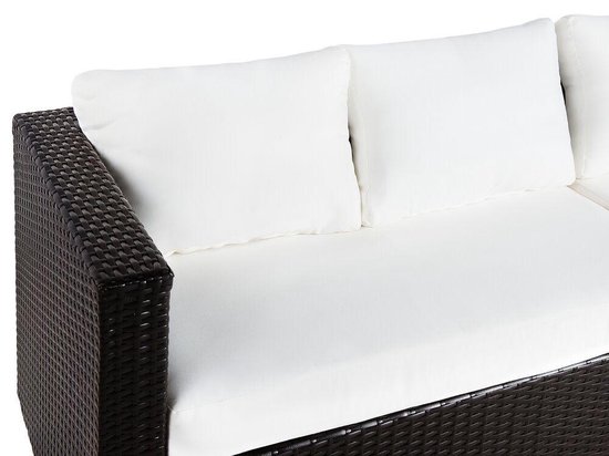 Beliani Xxl Loungeset Pe Rotan 75 X 130 Cm - Bruin