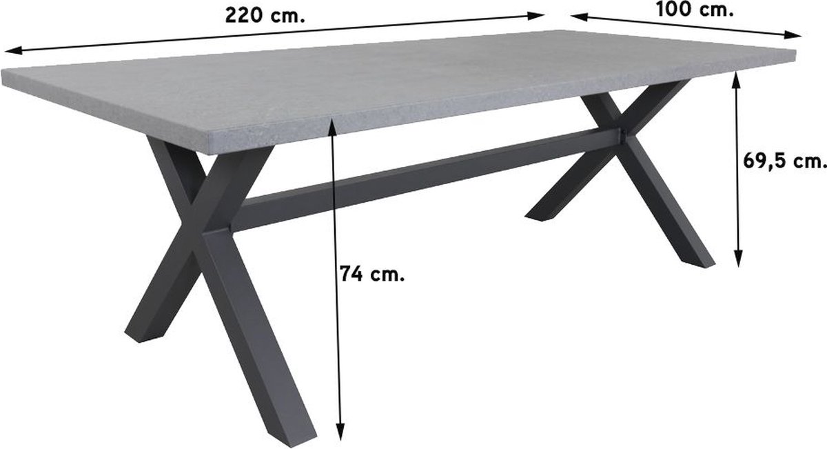 4 Seasons Taste Elba/verona 220 Cm. Tuinset - 7-delig - Grijs