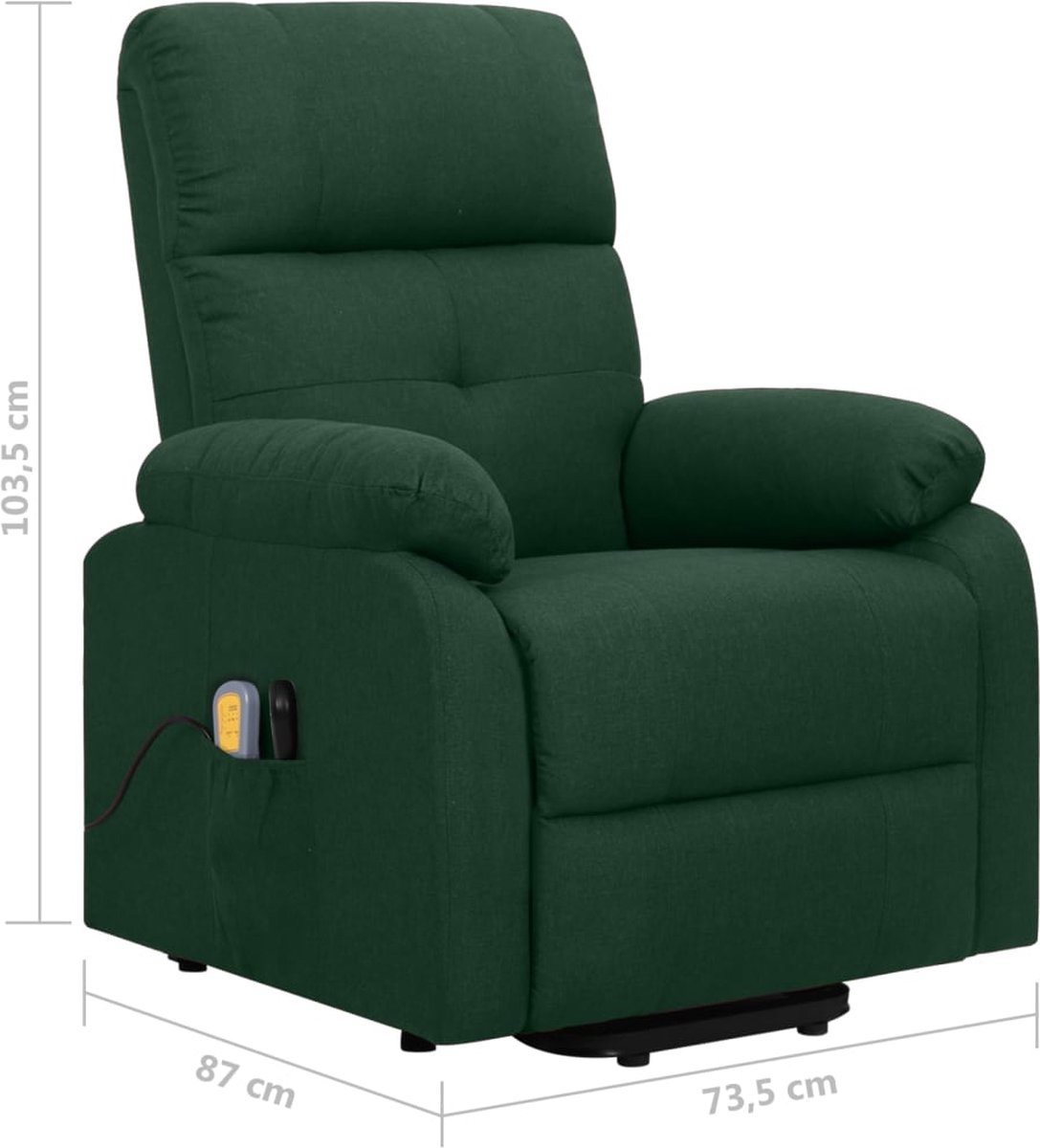 Vidaxl Sta-op-massagestoel Verstelbaar Stof Donker - Groen