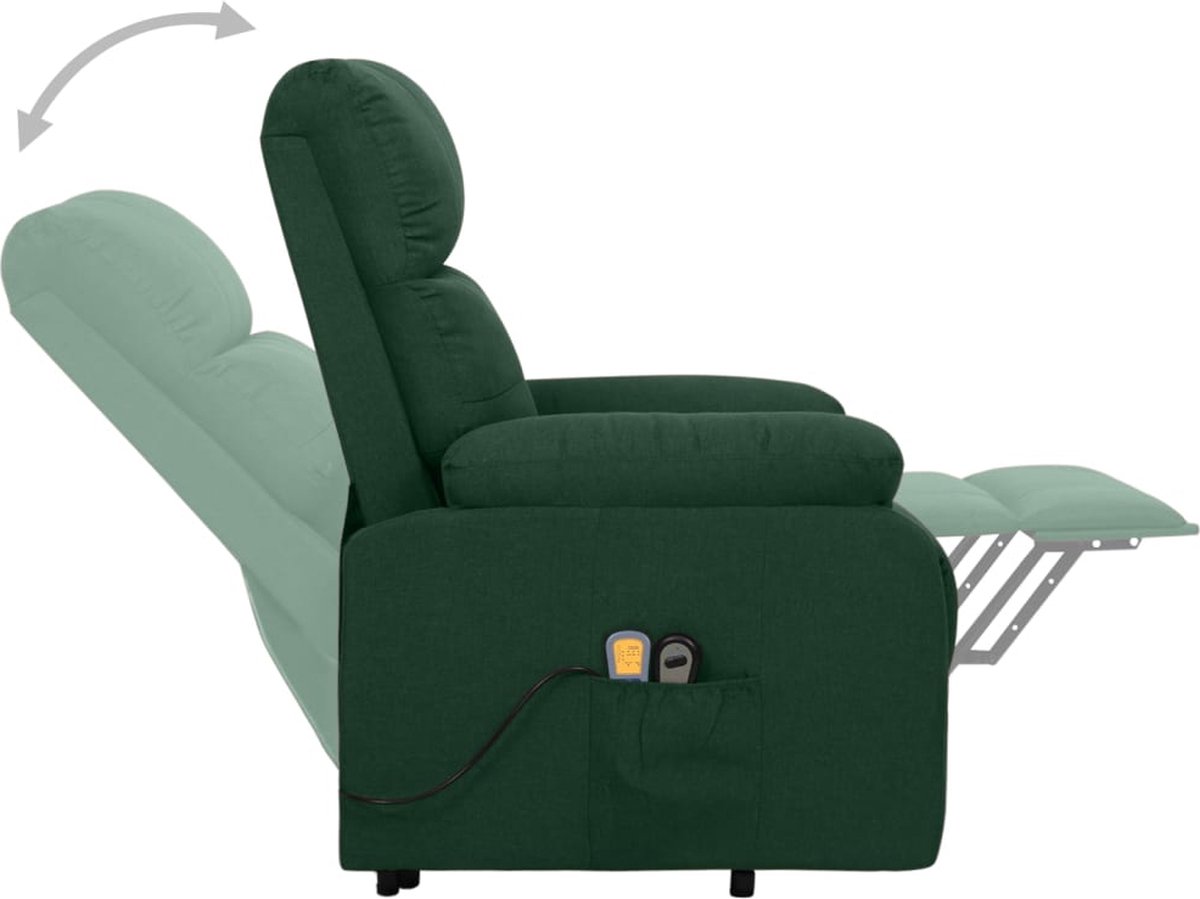 Vidaxl Sta-op-massagestoel Verstelbaar Stof Donker - Groen