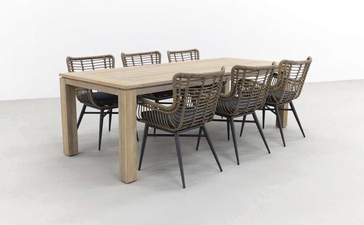 Jasmine Natural/rome Grey 240 Cm. Tuinset - 7-delig - Grijs
