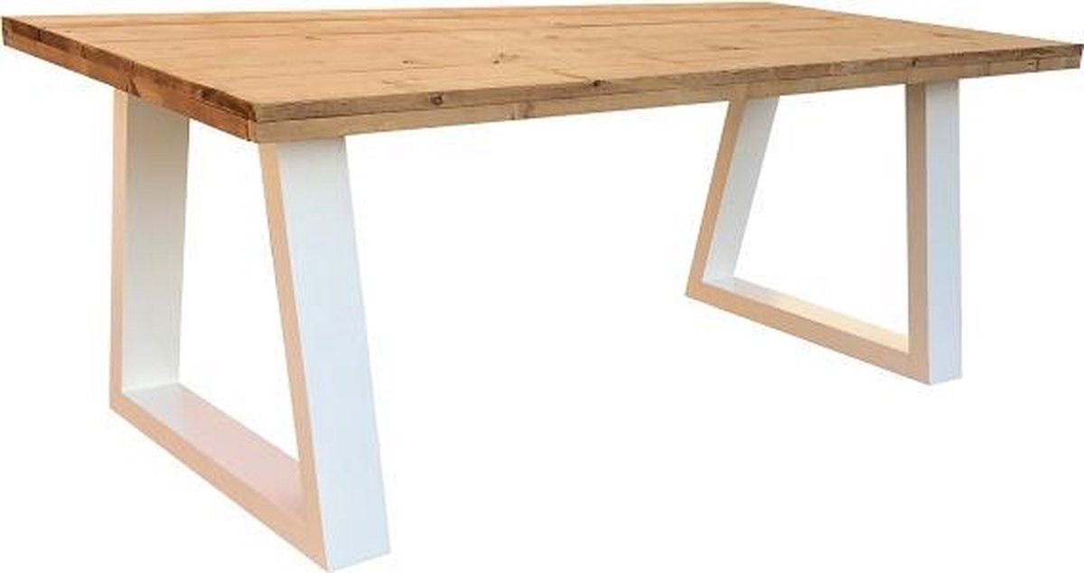 Wood4you Eettafel Vancouver Roasted Wood - Wit 220lx78hx90d Cm - Bruin