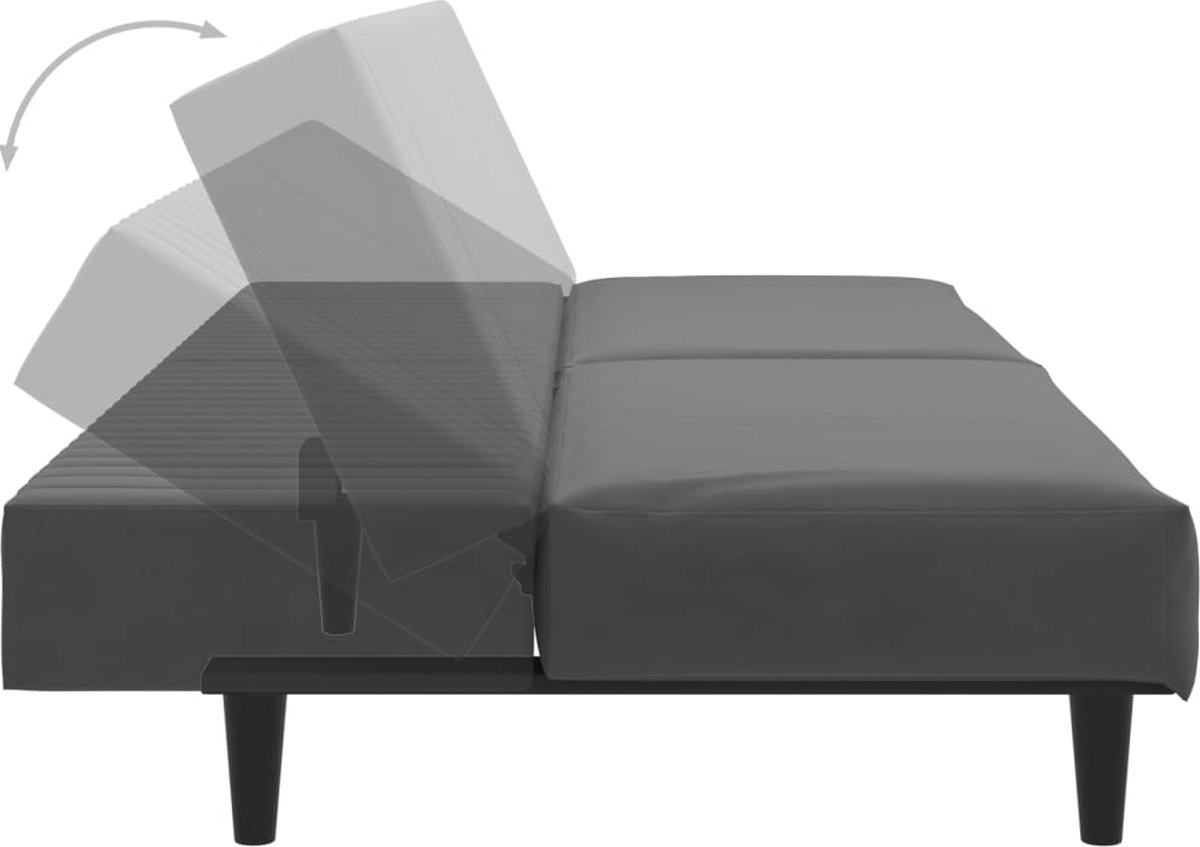 Vidaxl Slaapbank 2-zits Fluweel Donker - Grijs
