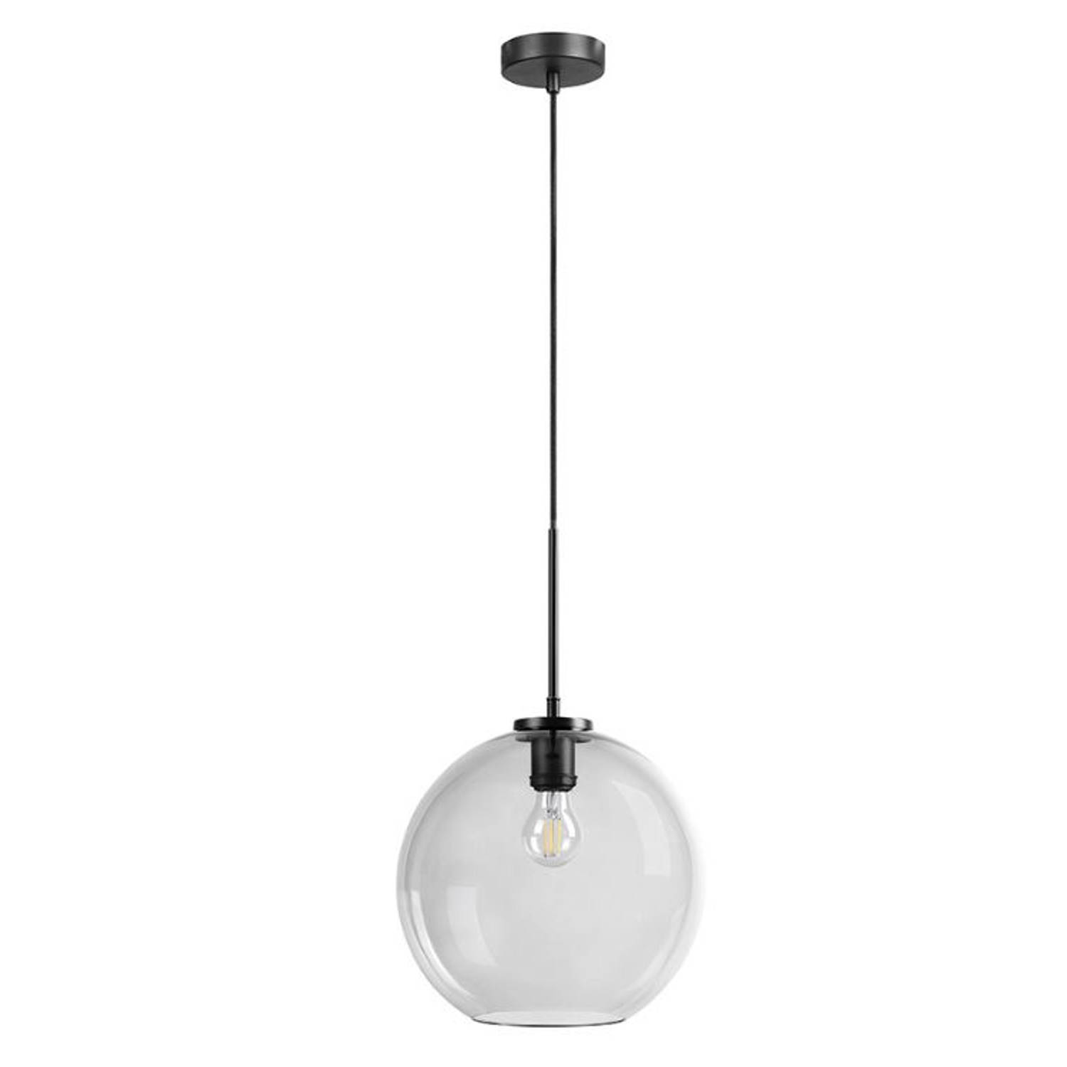 Dyberg Larsen Hanglamp Loop 30 X 25 Cm E27 Glas 60w Matgrijs - Zwart