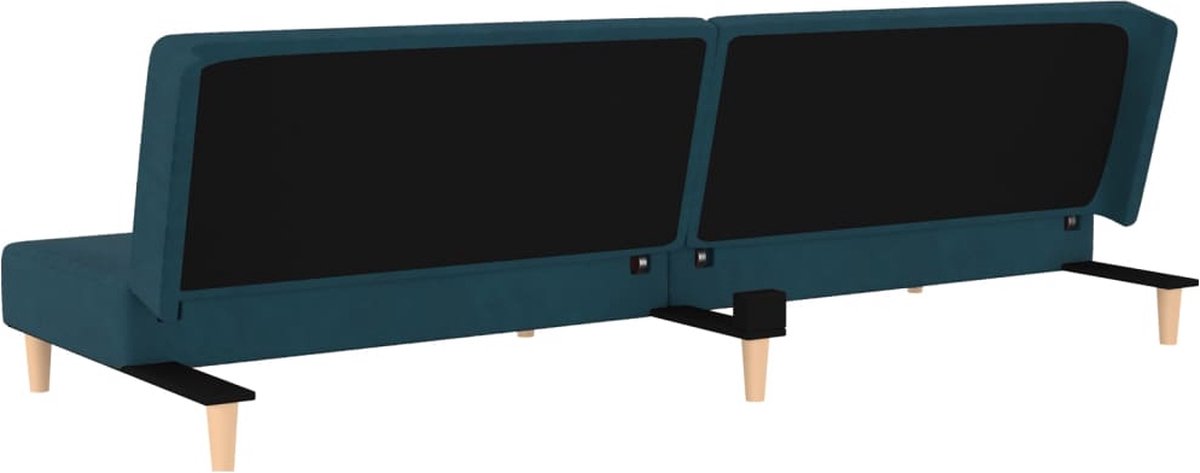 Vidaxl Slaapbank 2-zits Met 2 Kussens Fluweel - Blauw