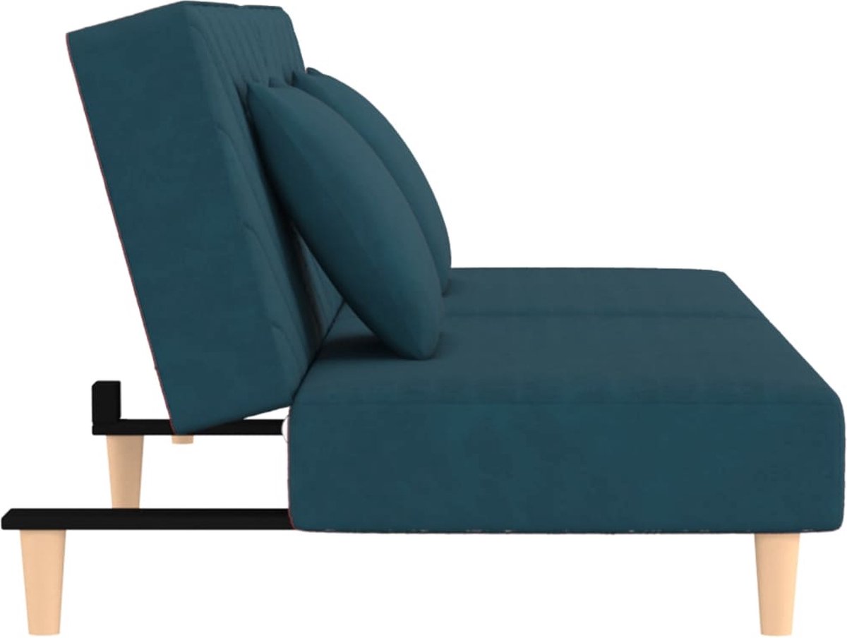 Vidaxl Slaapbank 2-zits Met 2 Kussens Fluweel - Blauw