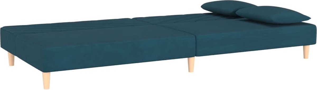 Vidaxl Slaapbank 2-zits Met 2 Kussens Fluweel - Blauw