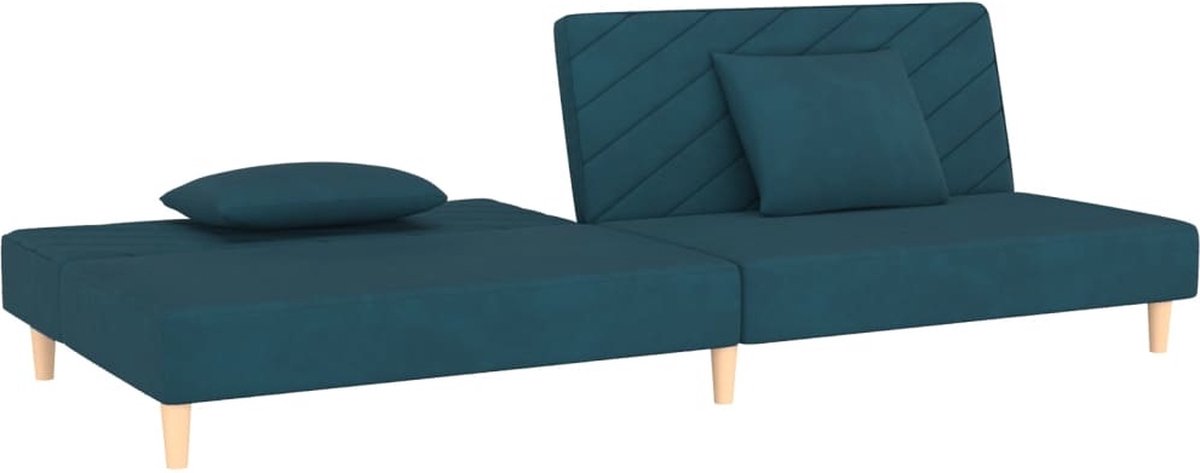 Vidaxl Slaapbank 2-zits Met 2 Kussens Fluweel - Blauw
