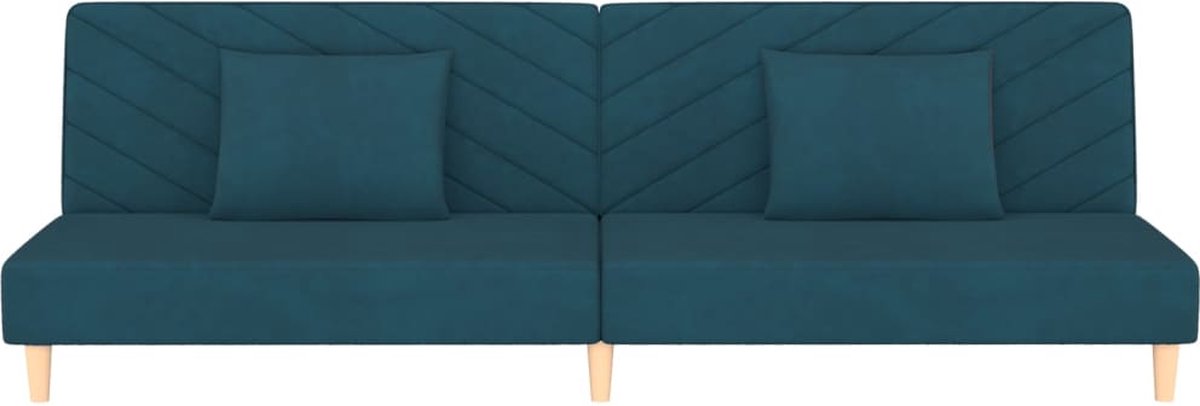 Vidaxl Slaapbank 2-zits Met 2 Kussens Fluweel - Blauw