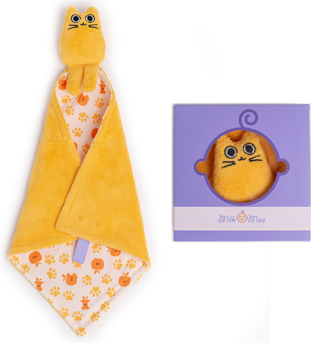 Milk&moo Tombish Cat Knuffeldeken Baby - Babydekentje - - Oranje