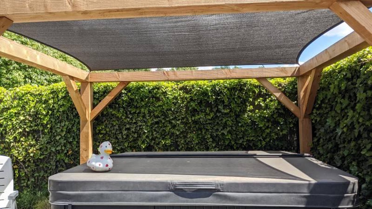Shadow Comfort Compleet Pakket: Rechthoek 3x4m Country Blue Met Rvs Bevestigingset En Buitendoekreiniger - Blauw