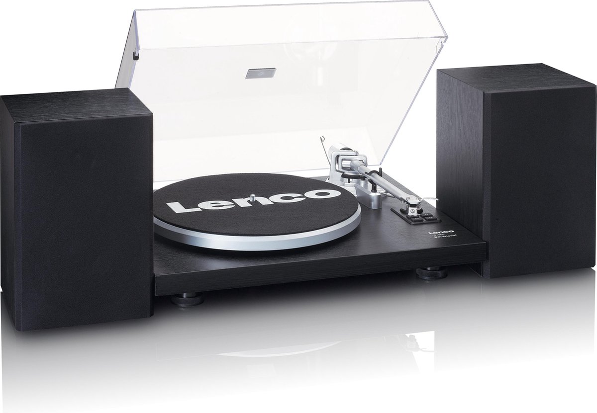 Lenco Platenspeler Met Ingebouwde Versterker En Bluetooth Plus 2 Externe Speakers Ls-500bk - Zwart