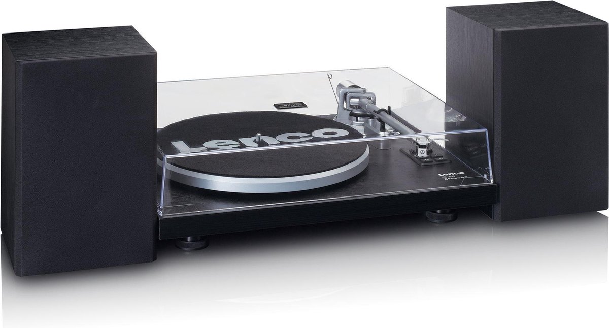 Lenco Platenspeler Met Ingebouwde Versterker En Bluetooth Plus 2 Externe Speakers Ls-500bk - Zwart