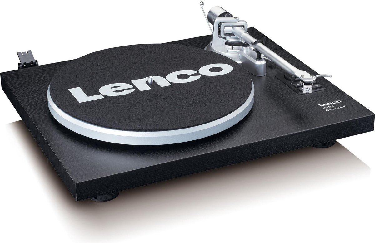 Lenco Platenspeler Met Ingebouwde Versterker En Bluetooth Plus 2 Externe Speakers Ls-500bk - Zwart
