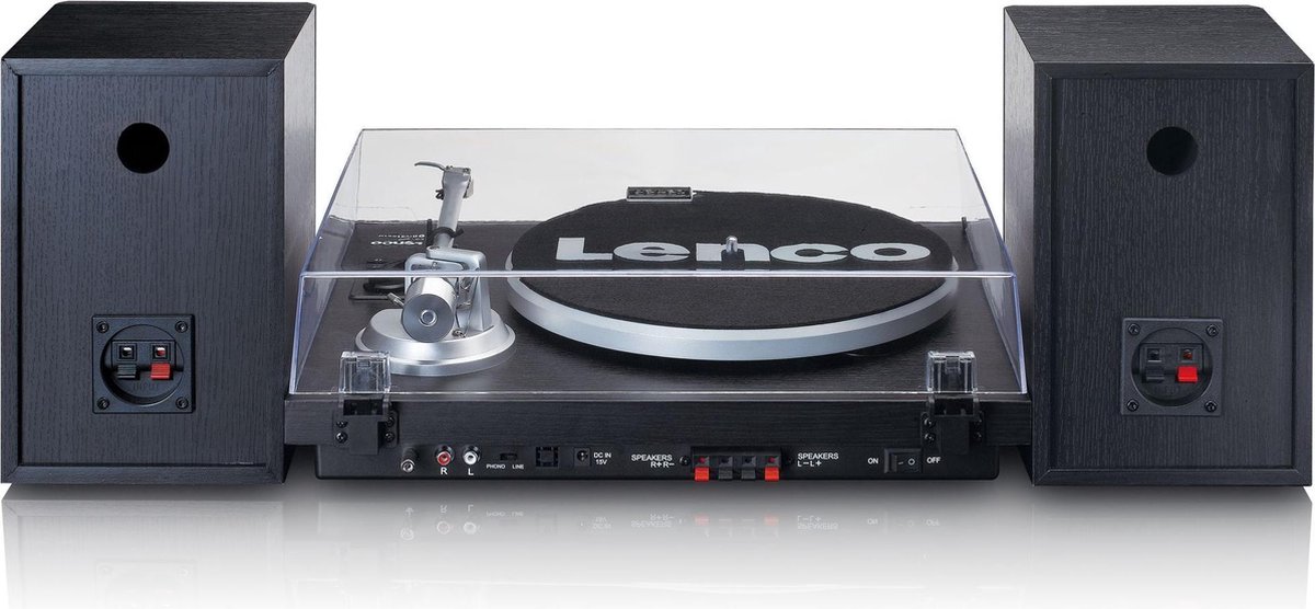 Lenco Platenspeler Met Ingebouwde Versterker En Bluetooth Plus 2 Externe Speakers Ls-500bk - Zwart