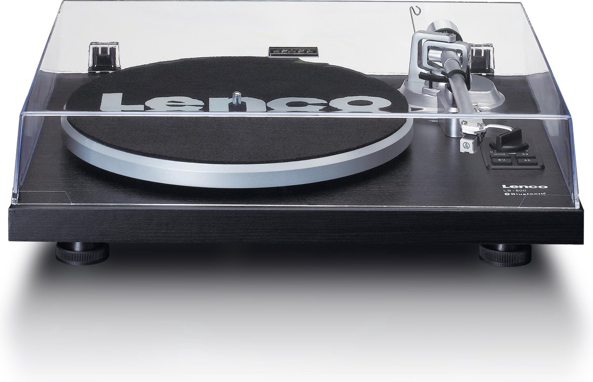 Lenco Platenspeler Met Ingebouwde Versterker En Bluetooth Plus 2 Externe Speakers Ls-500bk - Zwart