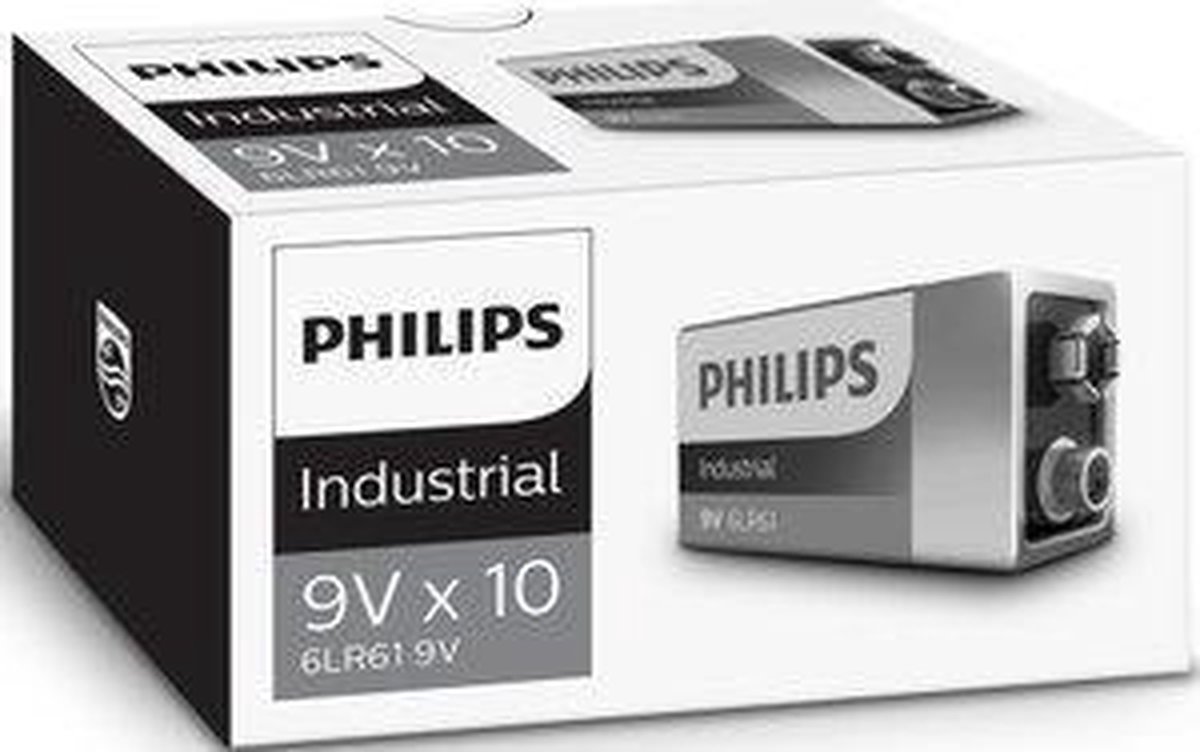 Philips Industrial Alkaline 9v/6lr61 10 Pack