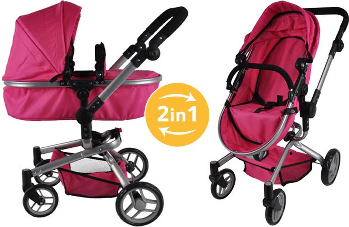 Bandits and Angels - Poppenwagen Pink Angel 2in1 - Roze