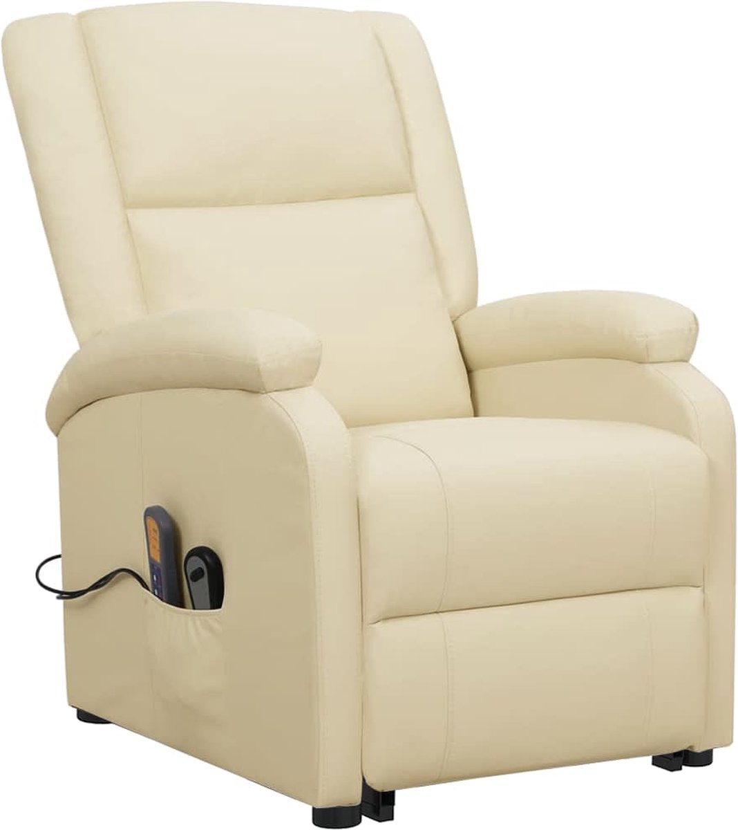 Vidaxl Sta-op-massagestoel Verstelbaar Kunstleer Crèmekleurig