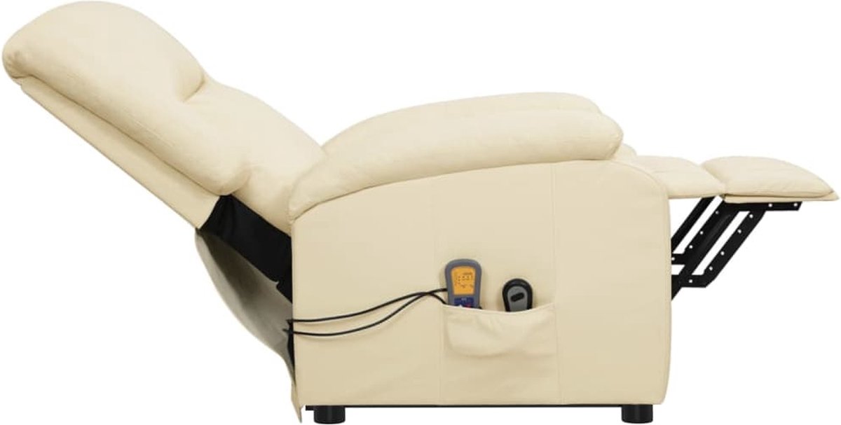 Vidaxl Sta-op-massagestoel Verstelbaar Kunstleer Crèmekleurig